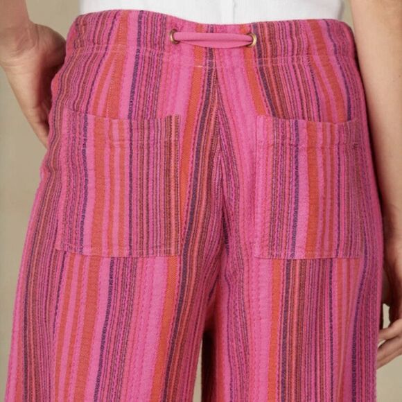 NWT Sundance Hana Stripe Pink Wide Leg Pants Size PM Medium Petite Boho Beachy - Picture 8 of 15